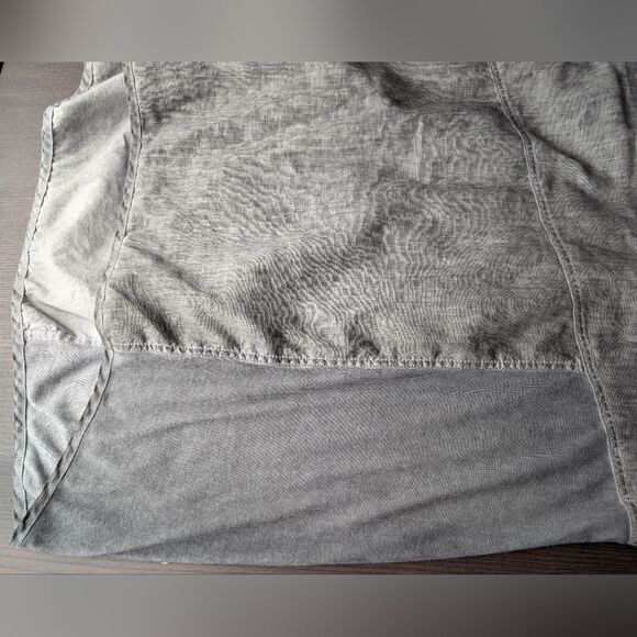 Blu No.9 💯 Linen Grey Short Sleeve Mini Shift Dress Tunic Size L - Picture 11 of 11